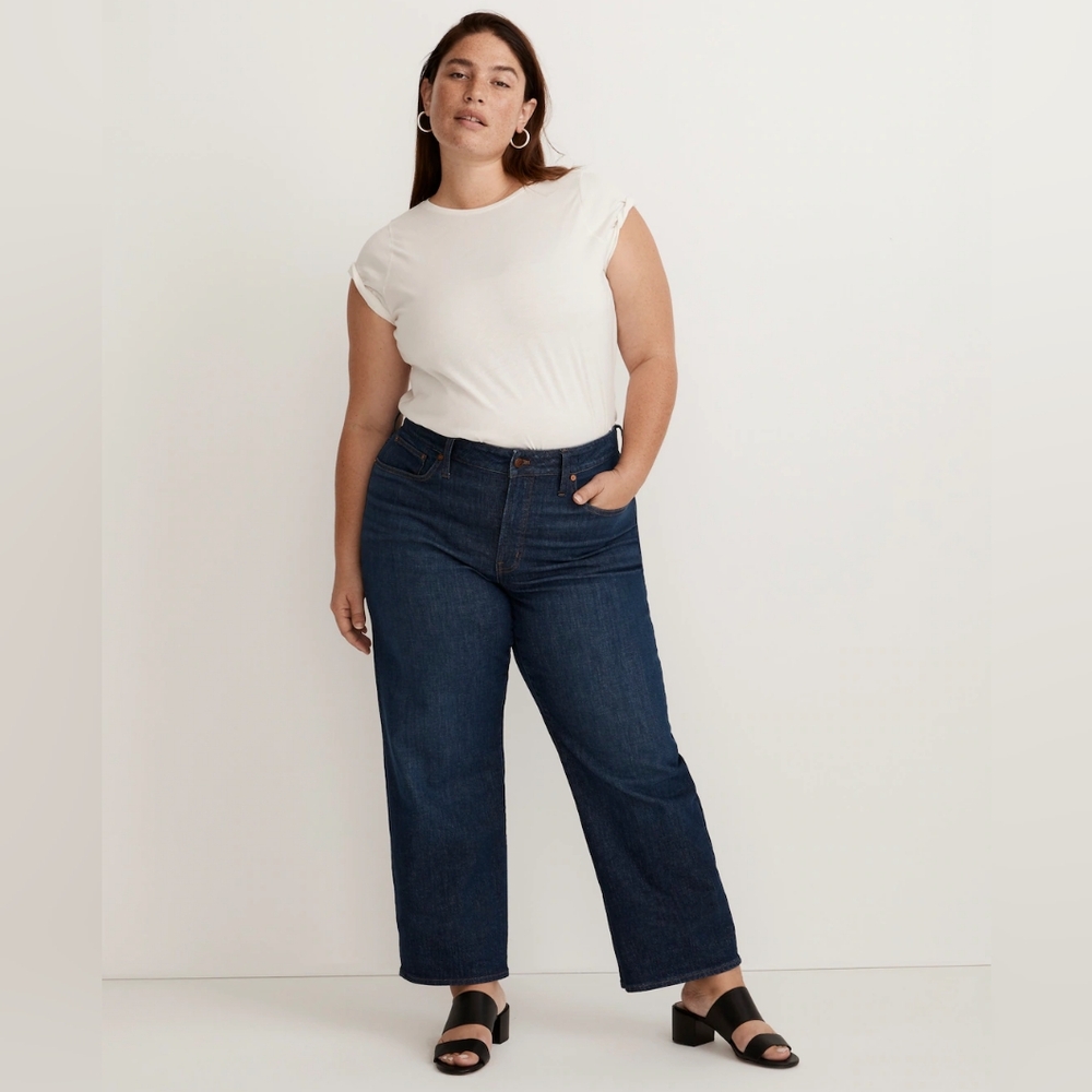 High-Rise Straight-Leg Women’s Jeans in Dark Blue